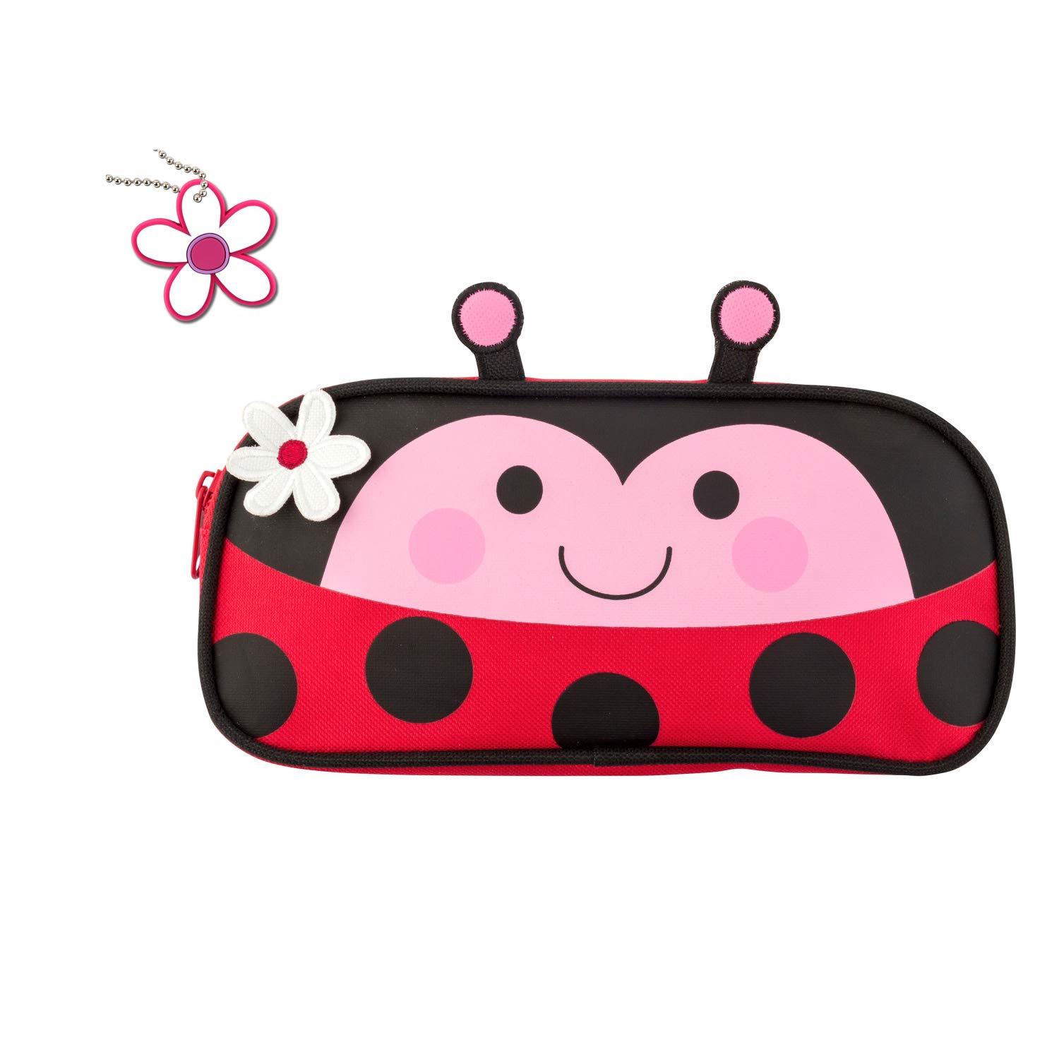 Stephen Joseph Ladybug Pencil Case with Charm for School & Travel