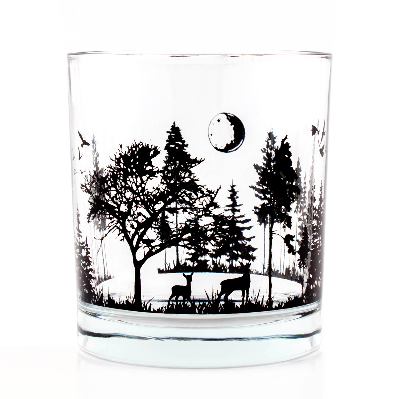 BarConic® 10 oz Old Fashioned Glasses - Forest Scene Whiskey Glass Set - Perfect for Bourbon, Cocktails & Home Bar Decor