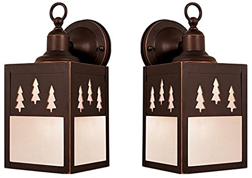 2 Pack Bronze Outdoor Wall Light Fixture - Durable Weatherproof Exterior Sconce for Porch, Patio & Garden Lighting