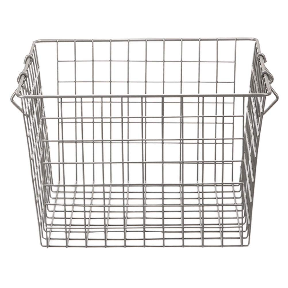 Versatile Iron Craft Storage Basket - Multifunctional Organizer for Books, Fruits & Household Items | Grey Home & Office Storage Solution