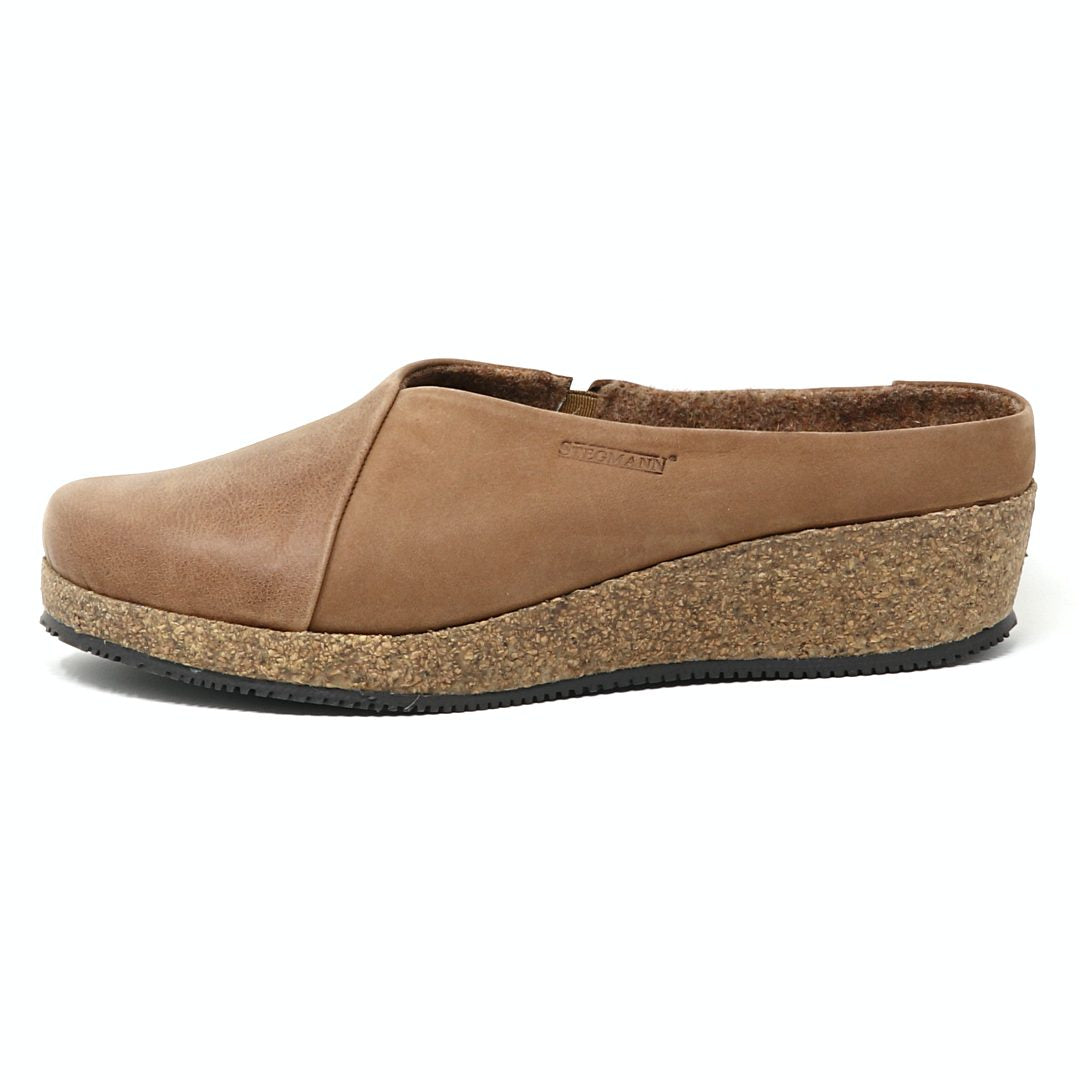 Women's Elsa Leather & Nubuck Wedge Mule Slides - Comfortable Casual Shoes for Women, Perfect for Spring/Summer Outfits, Beach, Shopping & Daily Wear