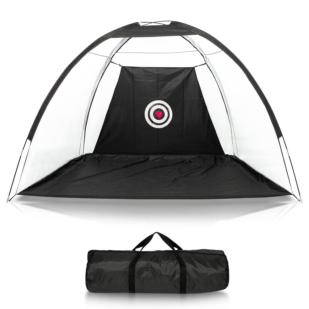 MengK Outdoor Waterproof Folding Golf Practice Net - Black | Golf Training Target for Backyard, Driving Range & Outdoor Practice | Perfect for Golfers of All Levels