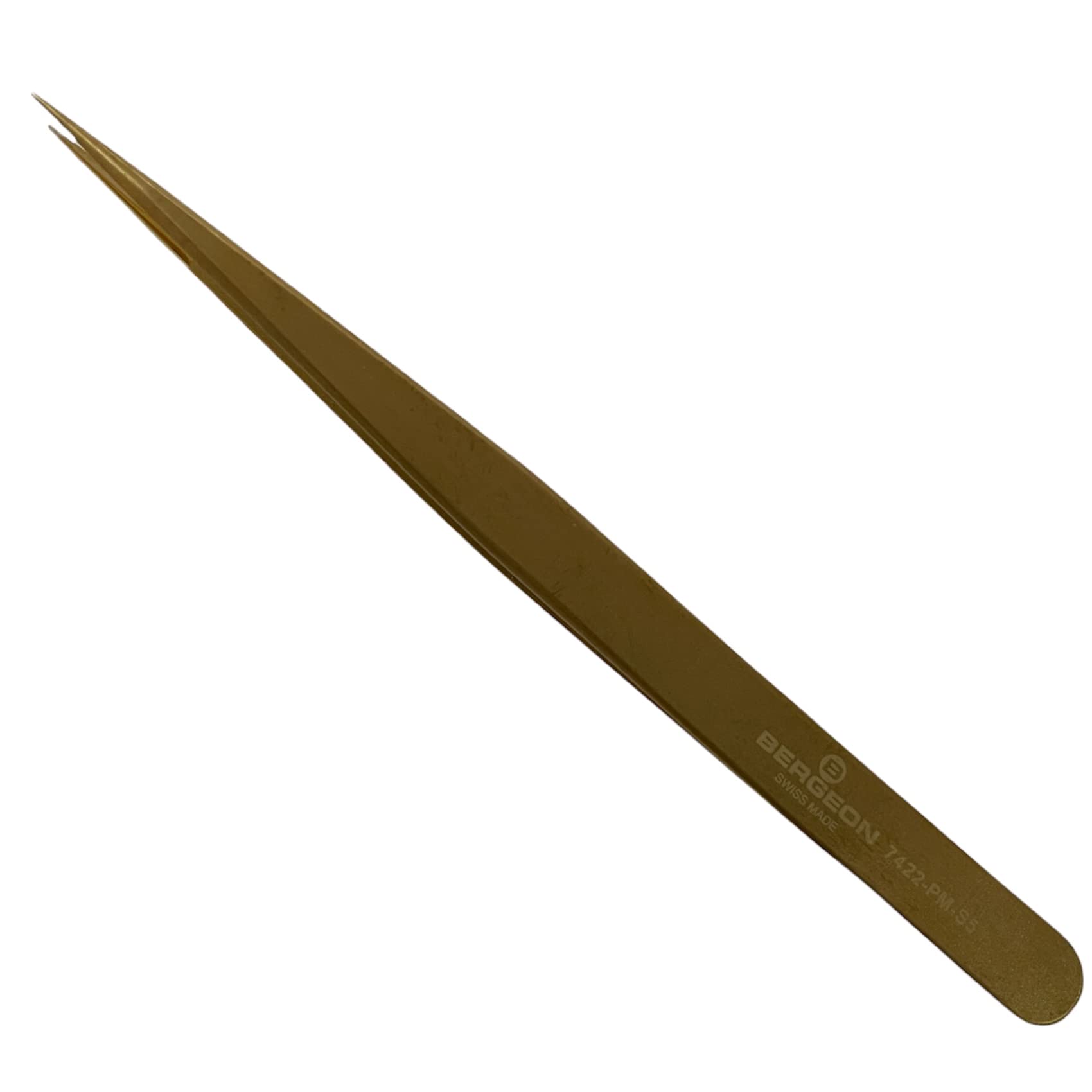 Bergeon 7422-PM-S5 Professional Watch Repair Tweezers - Thin Brass Nonmagnetic Precision Tool for Watchmakers & Jewelers | Ideal for Delicate Watch Movement Adjustments & Component Handling
