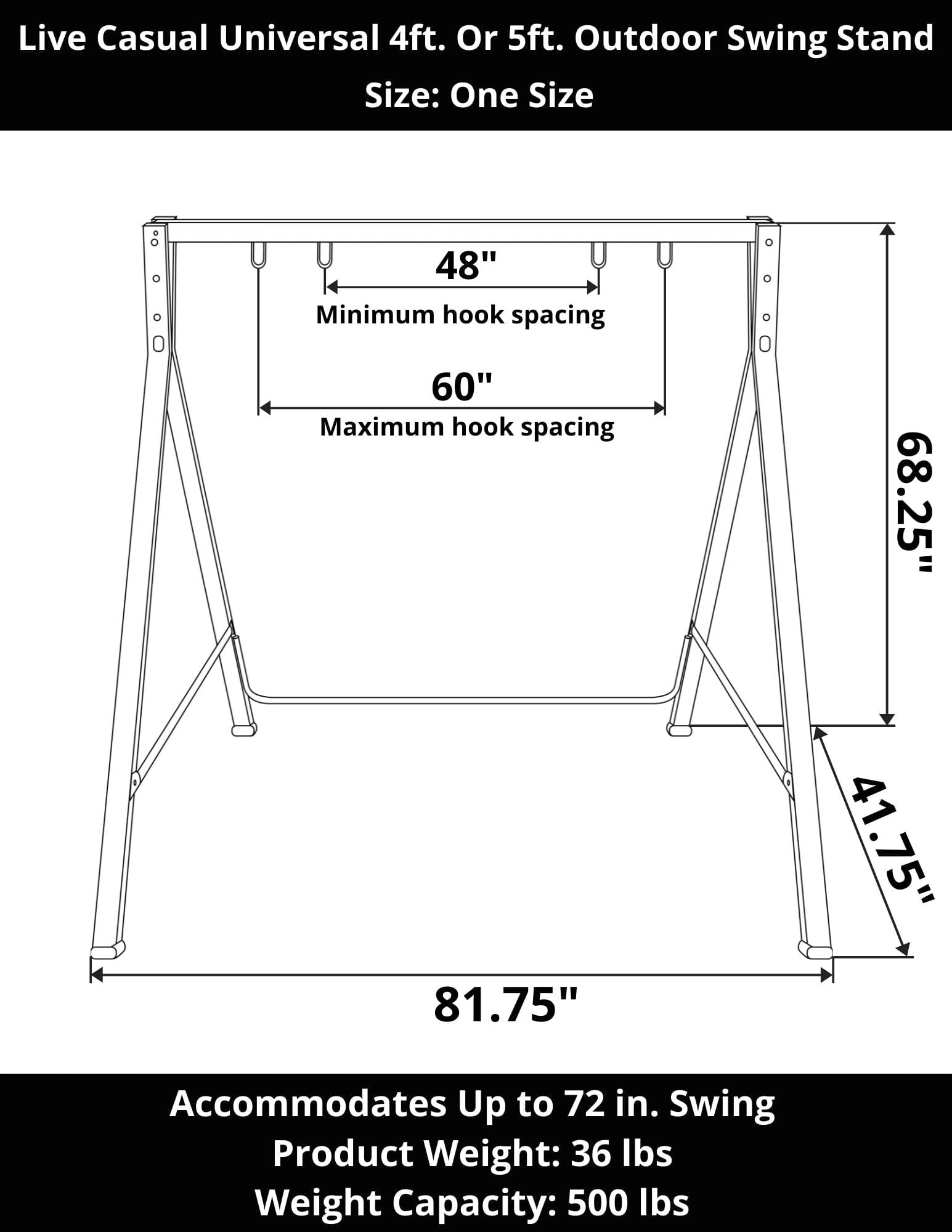 Heavy Duty Metal Swing Stand for Outdoor - Sturdy & Weather-Resistant Patio Swing Frame for Backyard, Garden, and Porch Relaxation
