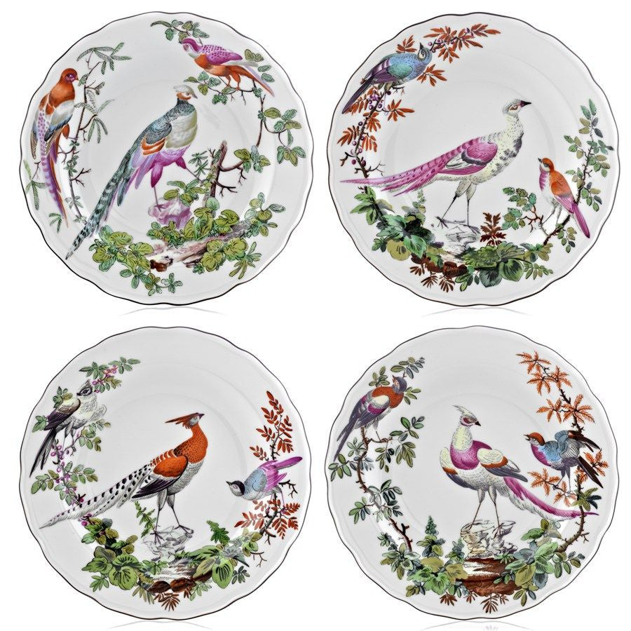 Chelsea Bird Bread and Butter Plate Set - Elegant Floral Design for Dining, Tea Parties, and Home Decor | Perfect for Breakfast, Desserts, and Entertaining