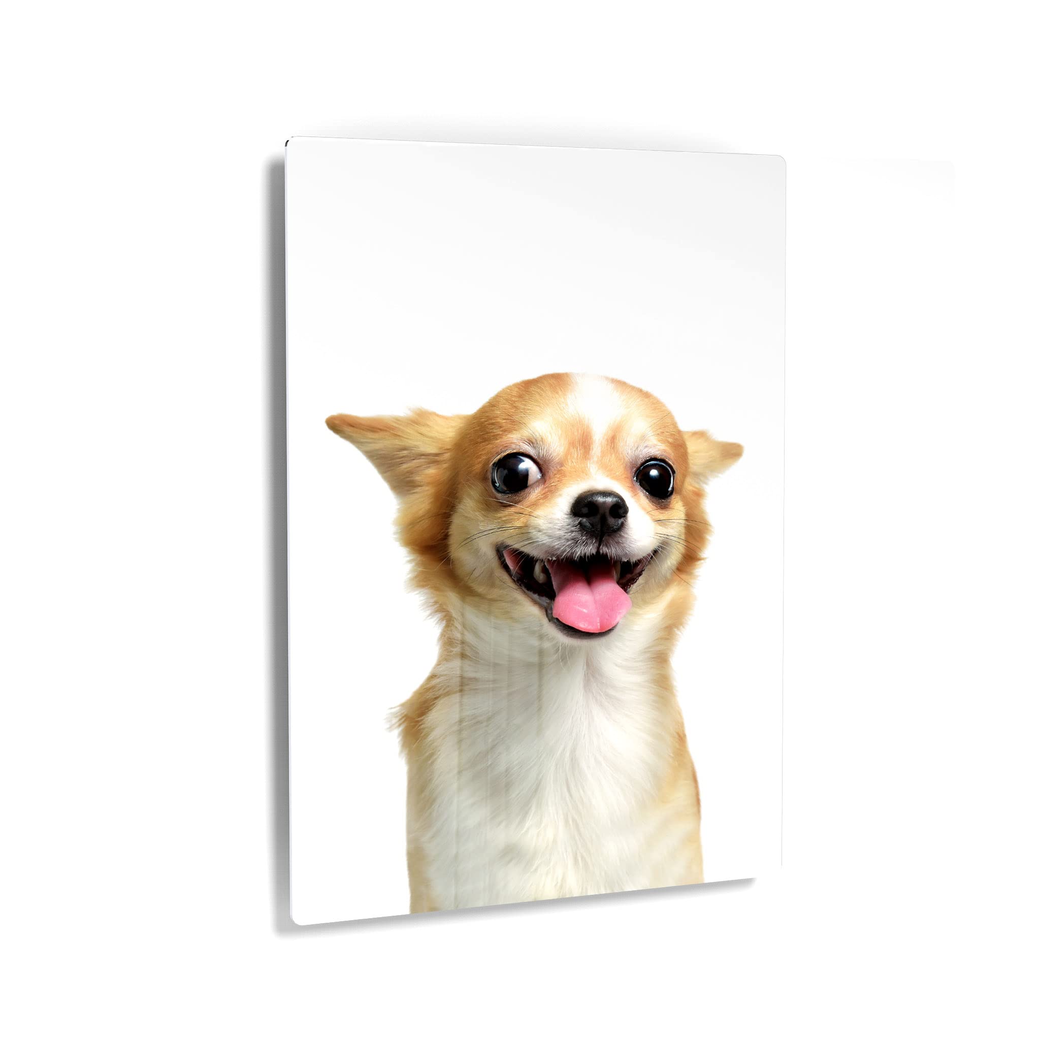 Cute Brown Chihuahua Dog Portrait Metal Wall Art - Pet Lover Gift for Mom, Dad & Dog Owners - 24x16 Inch Handmade in USA - Perfect for Living Room, Bedroom, Nursery & Office Decor