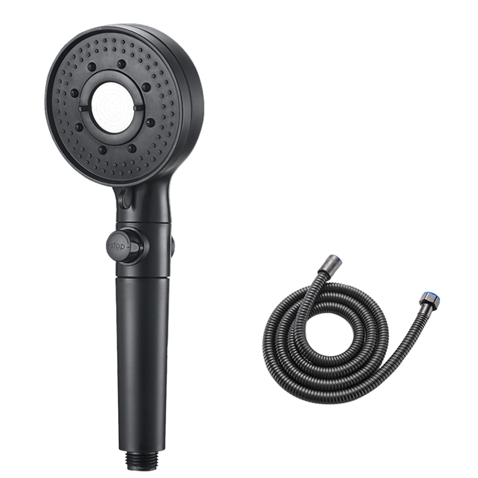 High Pressure Handheld Shower Head with 3 Spray Modes, Stop Button & Hose - Water Saving Shower Sprayer for Spa, Bathroom & Relaxing Shower Experience