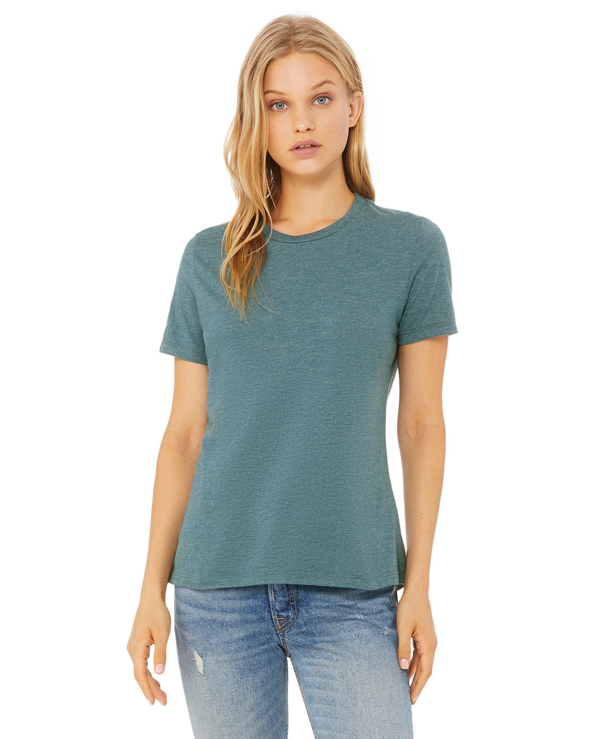 Bella + Canvas 6400CVC Women's Relaxed Fit Heather Short Sleeve T-Shirt - Soft Cotton Blend Tee for Casual Wear, Gym & Everyday Outfits