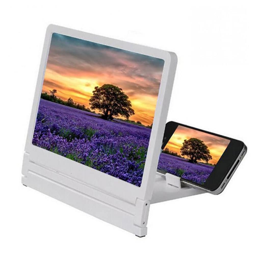 8.2 Inch 3D HD Phone Screen Magnifier - Foldable Stand for Movies & Gaming - Universal Smartphone Holder (Black/White) - Perfect for Home Theater & Mobile Gaming Experience