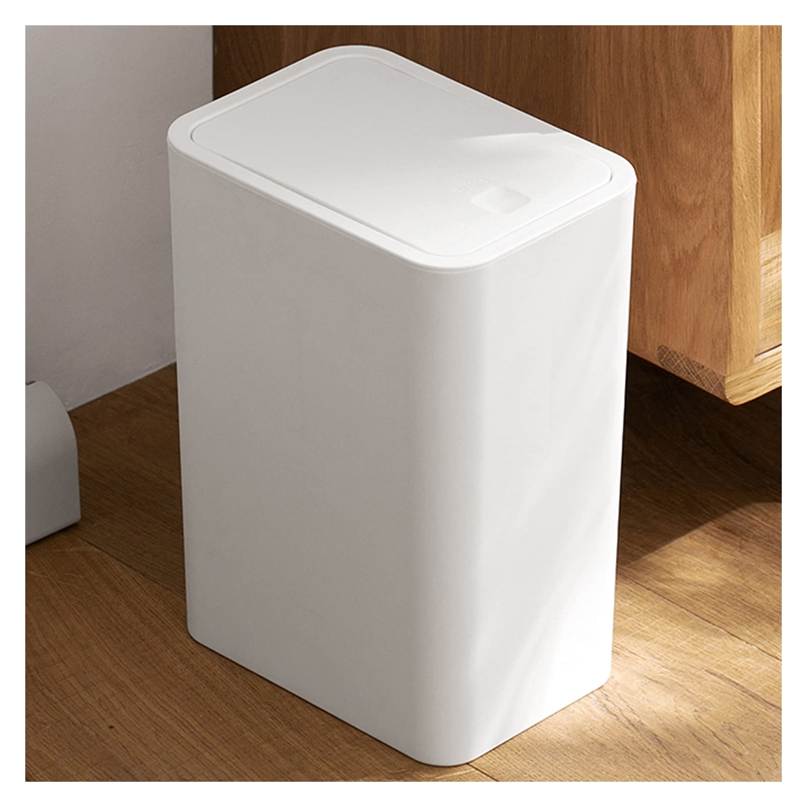 Zxb-Shop 13 Gallon Kitchen Trash Can with Swing Lid - Plastic Square Waste Bin with Odor Control, Step Pedal & Recycling Labels - Perfect for Home, Office, Bathroom & Garage Waste Disposal