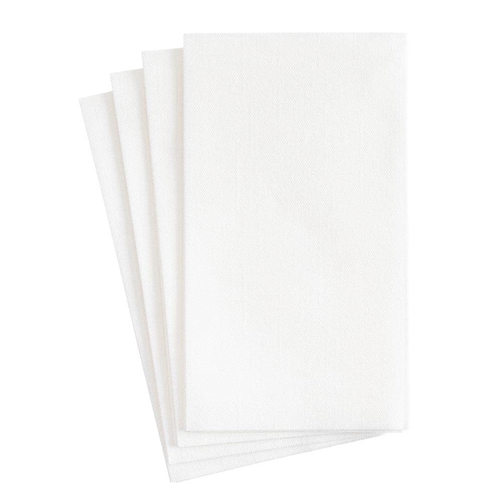 Premium White Caspari Linen Guest Towels - 12 Pack (100GG) | Elegant Paper Napkins for Weddings, Dinner Parties & Upscale Events