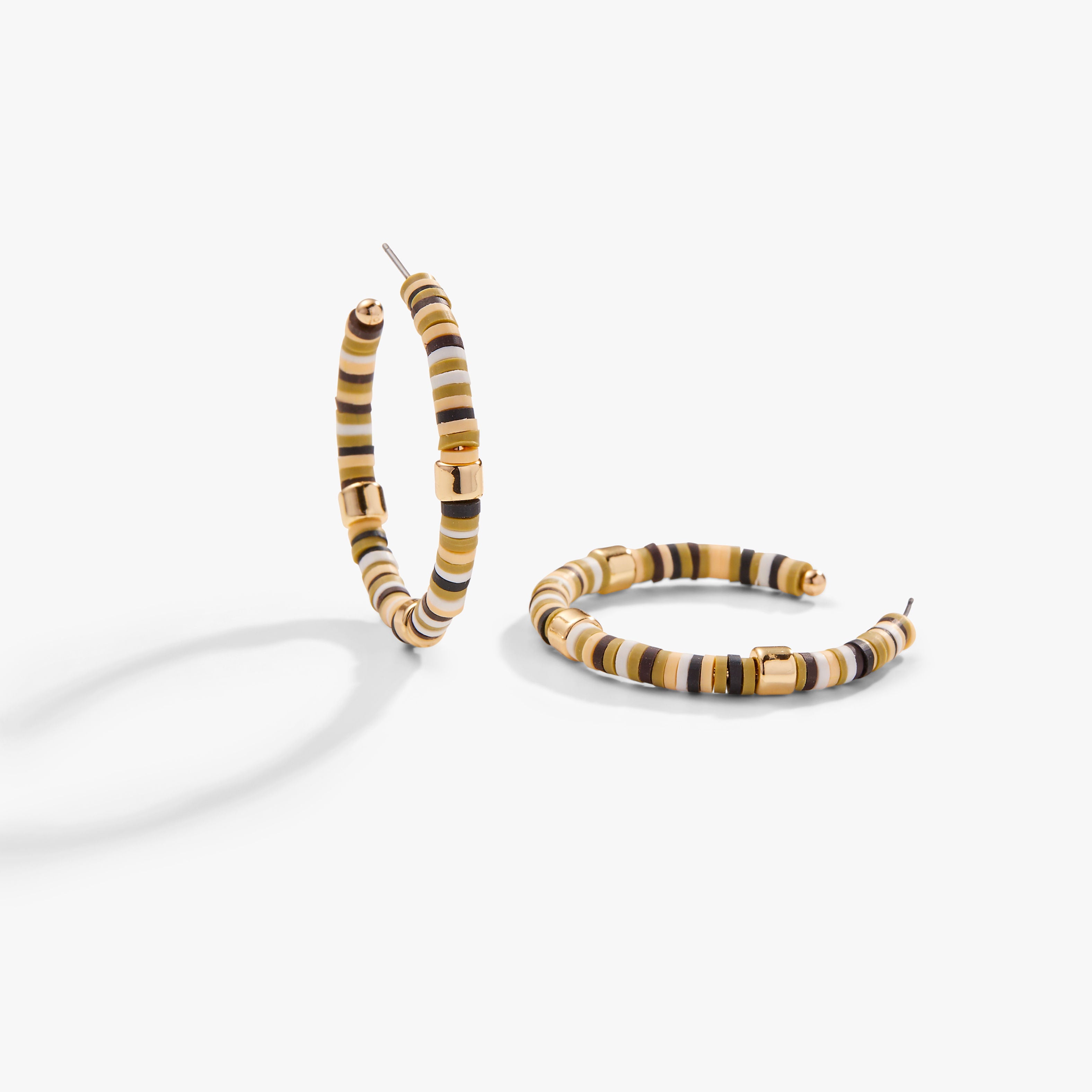 Beaded Hoop Earrings for Women - Natural Stone Bohemian Dangle Earrings | Perfect for Parties, Weddings & Everyday Wear