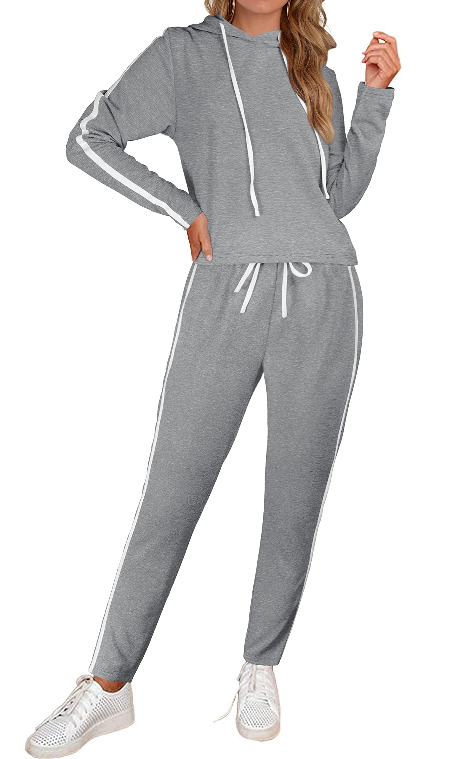 Dasbayla Women's Casual Two Piece Outfits - Soft Sweatsuit Sets for Lounge, Travel & Home Wear | Comfortable Jogger & Hoodie Set for Relaxation