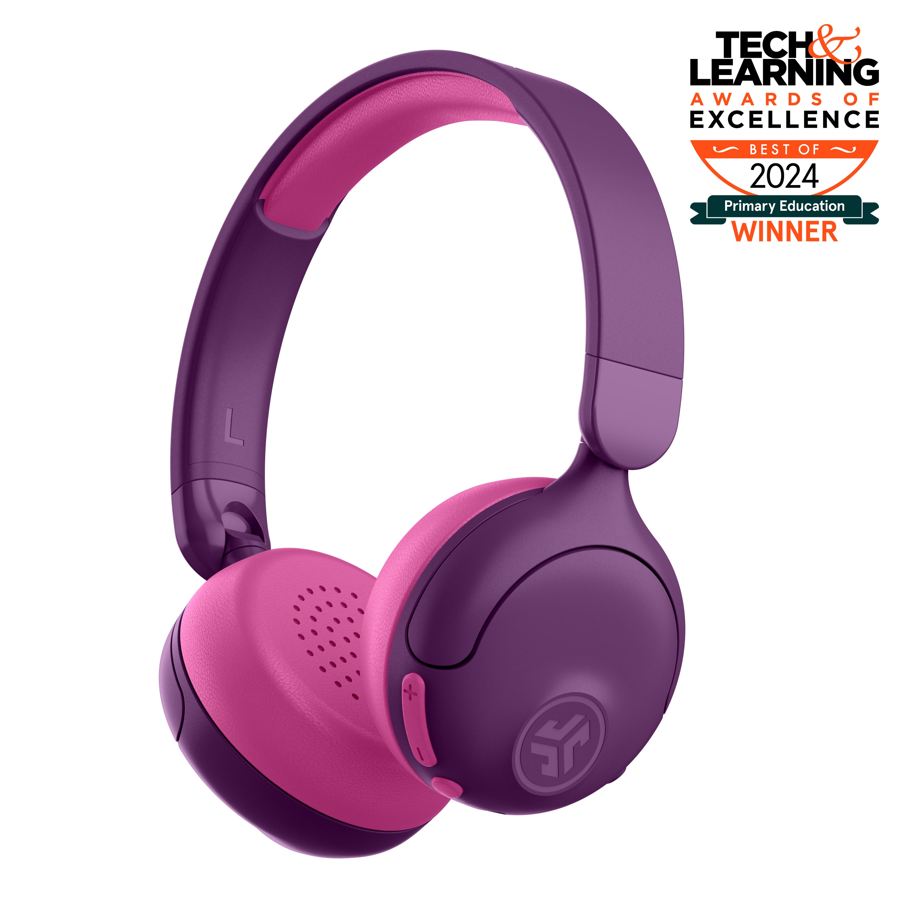 JBuddies ANC Kids Headphones - Wireless Noise Cancelling Headphones for Children, Purple & Pink (Perfect for School, Travel & Online Learning)