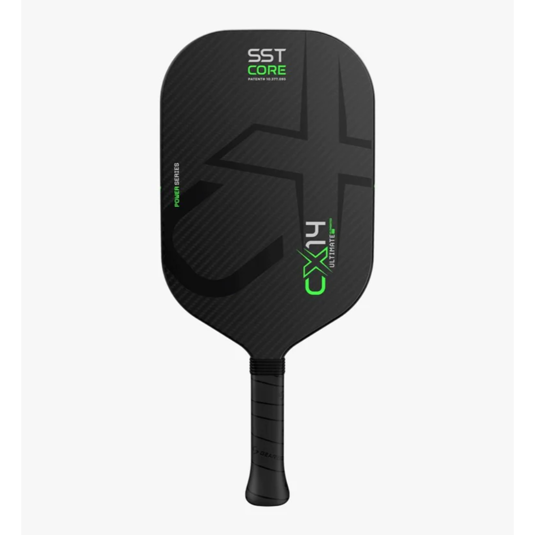 Gearbox CX14E Ultimate Power Elongated Pickleball Paddle - 8.5oz Lightweight Carbon Fiber Racket [Green] | Perfect for Competitive Play & Outdoor Pickleball Games