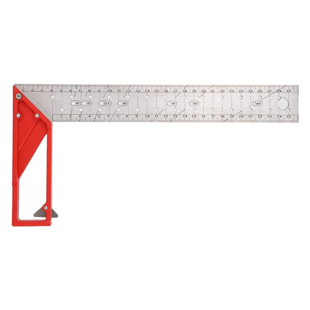 Famus 30cm Stainless Steel Right Angle Ruler - 45°/90° Precision Woodworking Try Square for Carpentry, DIY Projects & Engineering Measurements | Durable Metal Square Tool for Woodworkers, Craftsmen & Hobbyists