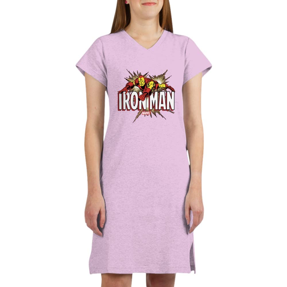 Iron Man Flying Graphic Nightshirt for Men & Women - Superhero Sleepwear for Marvel Fans - Perfect for Bedtime & Lounge Wear
