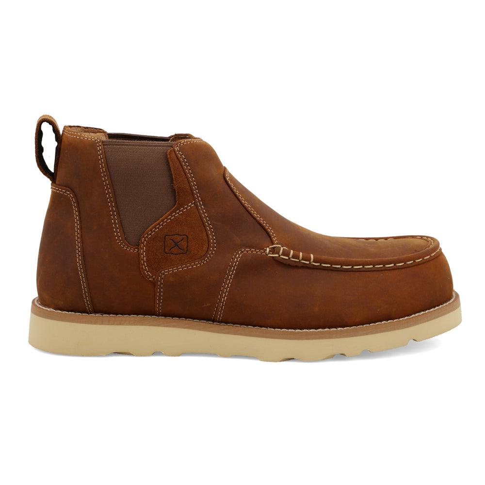 Men's Chelsea Work Boots with Wedge Sole - Comfortable & Durable for Construction, Warehouse & Outdoor Use