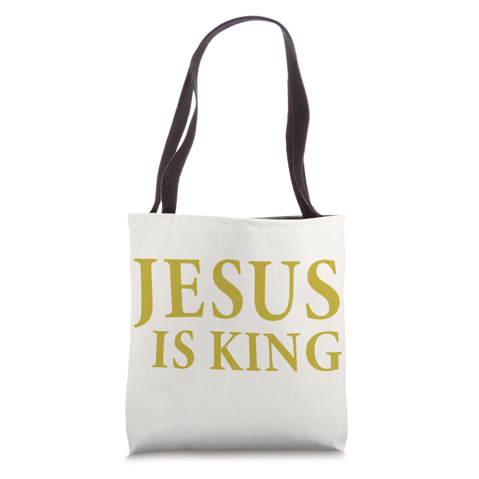 Jesus is King Tote Bag - Religious Christian Canvas Shopping Bag with Inspirational Quote - Perfect for Church, Bible Study & Everyday Use
