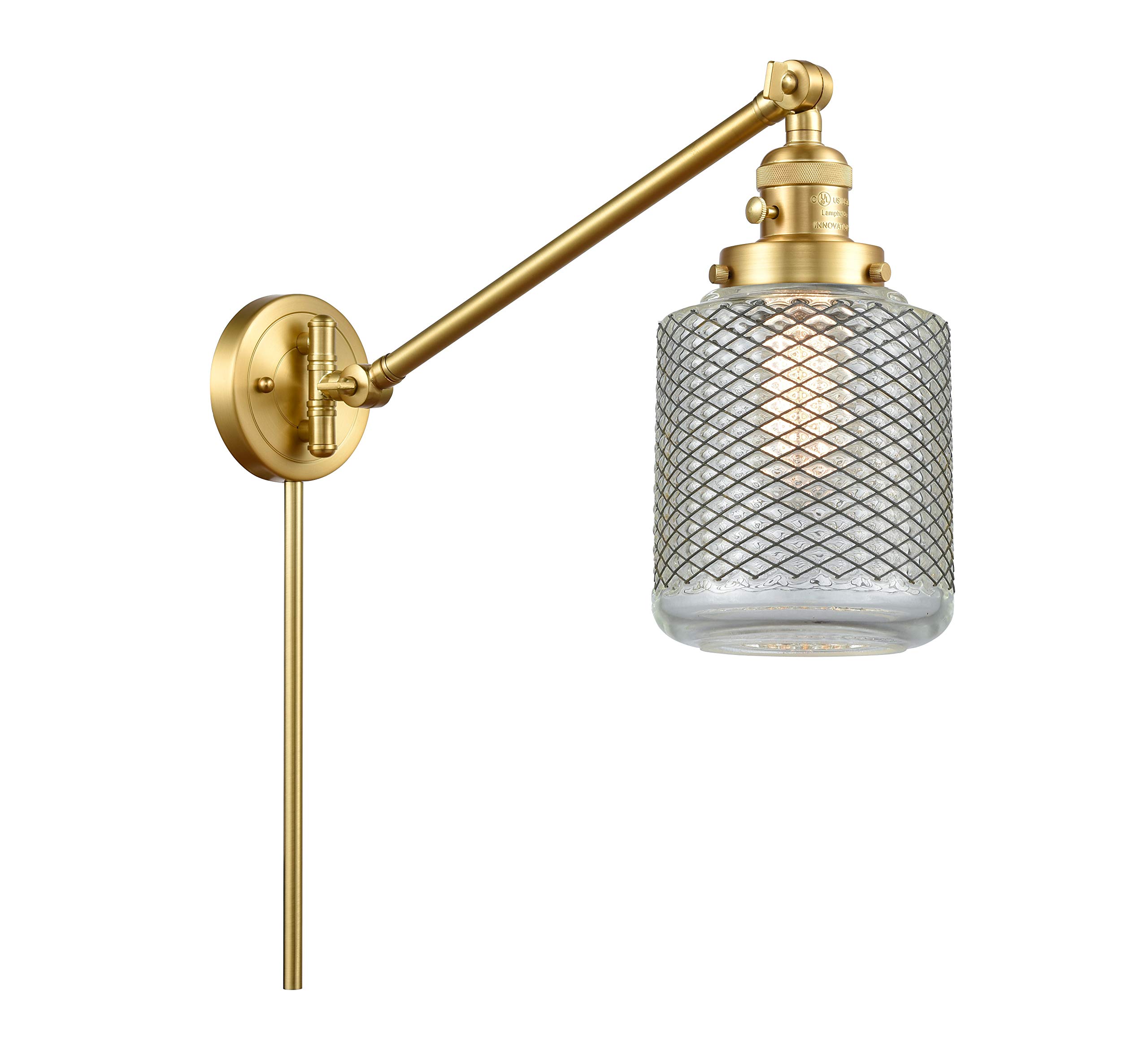 Stanton 1 Light Swing Arm Wall Lamp - Adjustable Reading Light for Bedroom, Living Room & Office (Model 237-SG-G262) | Perfect for Night Reading, Study & Workspace Lighting