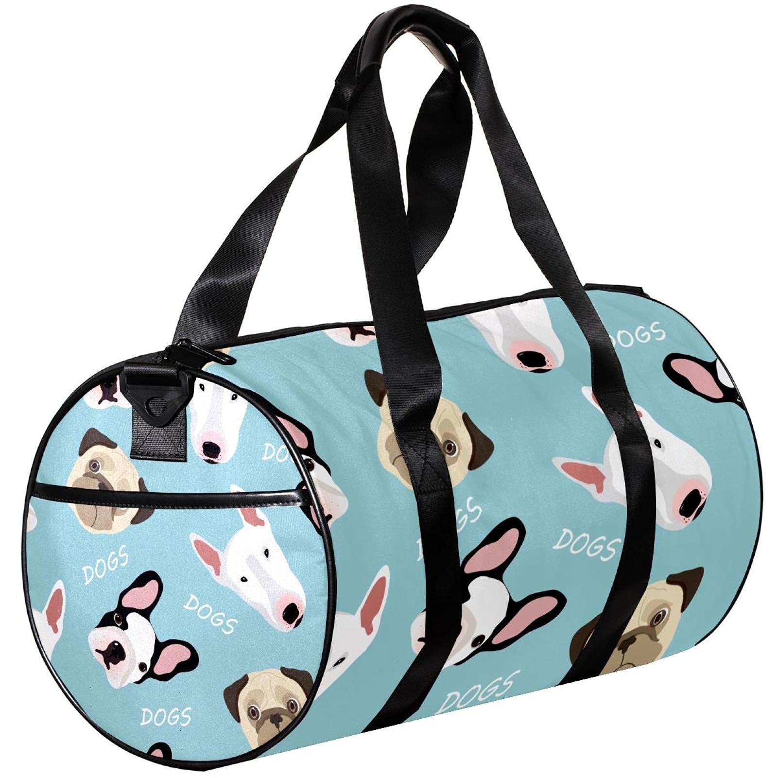 Cute Dogs Print Small Travel Duffel Bag - Lightweight Canvas Gym Bag for Sports, Workout & Weekend Getaways - Perfect Carry-On Luggage for Gym, Yoga, Beach & Short Trips