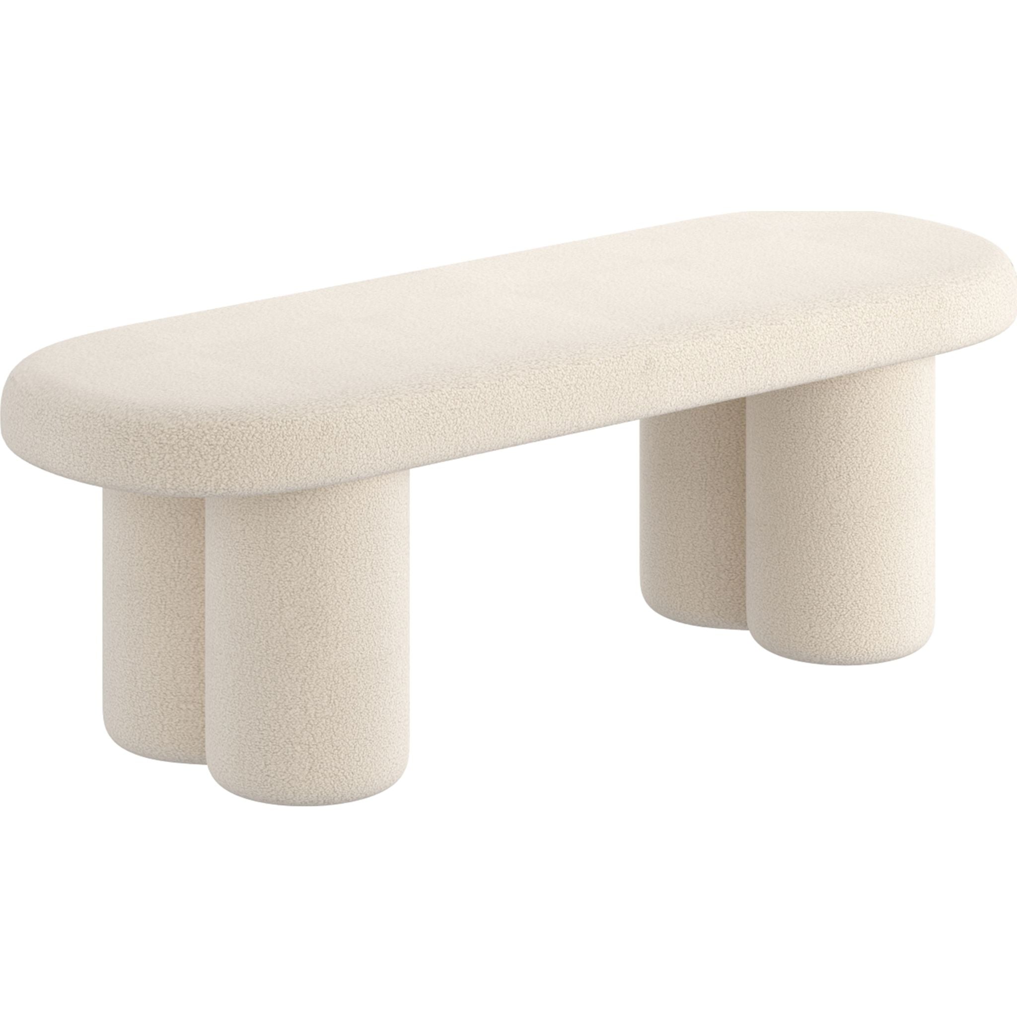 Azoro Bench - Warm Grey Upholstered Indoor/Outdoor Seating - Perfect for Patio, Garden, and Living Room Decor