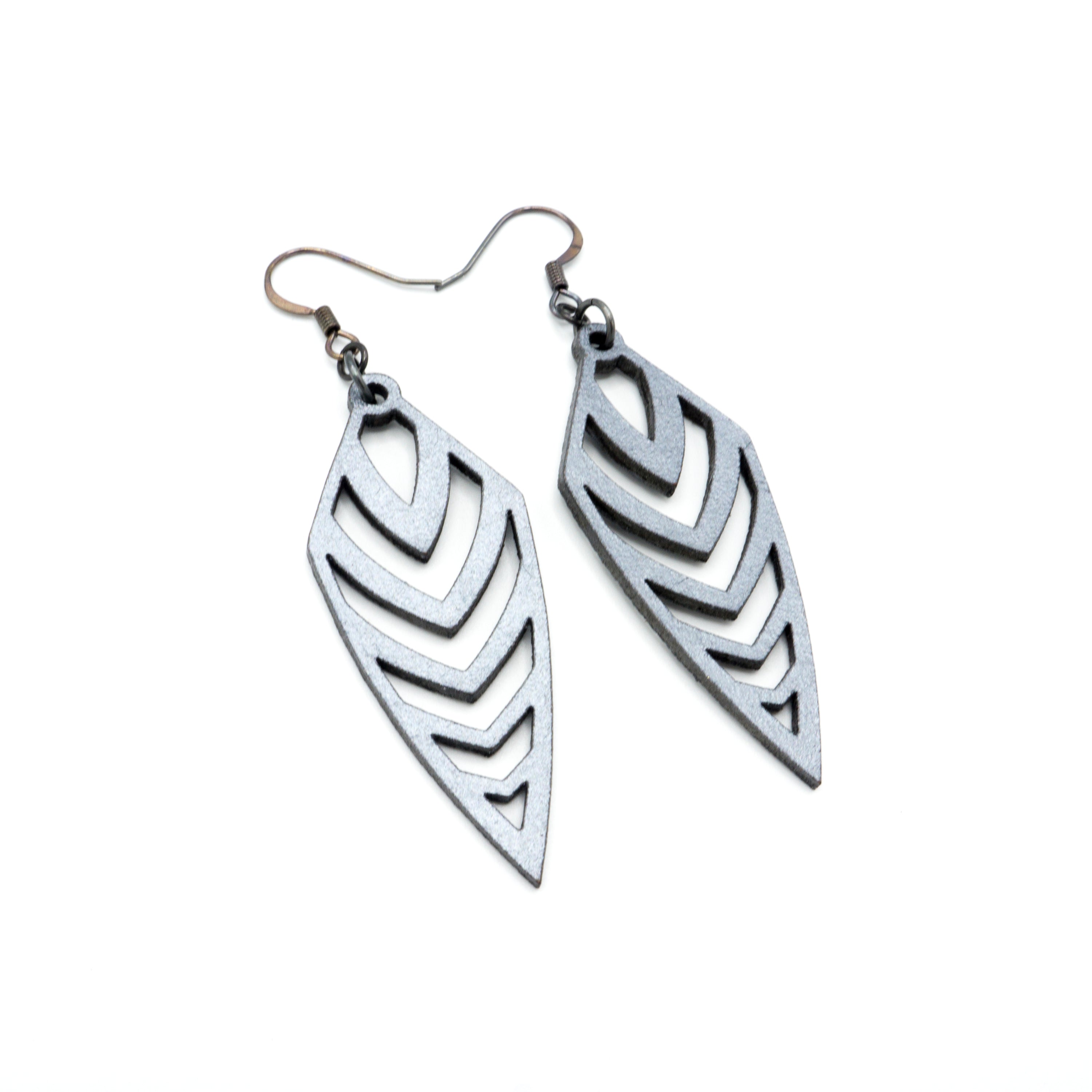Arrowhead 03 [S] Silver Leather Earrings - Boho Chic Handmade Jewelry for Women, Perfect for Festivals, Parties & Everyday Wear
