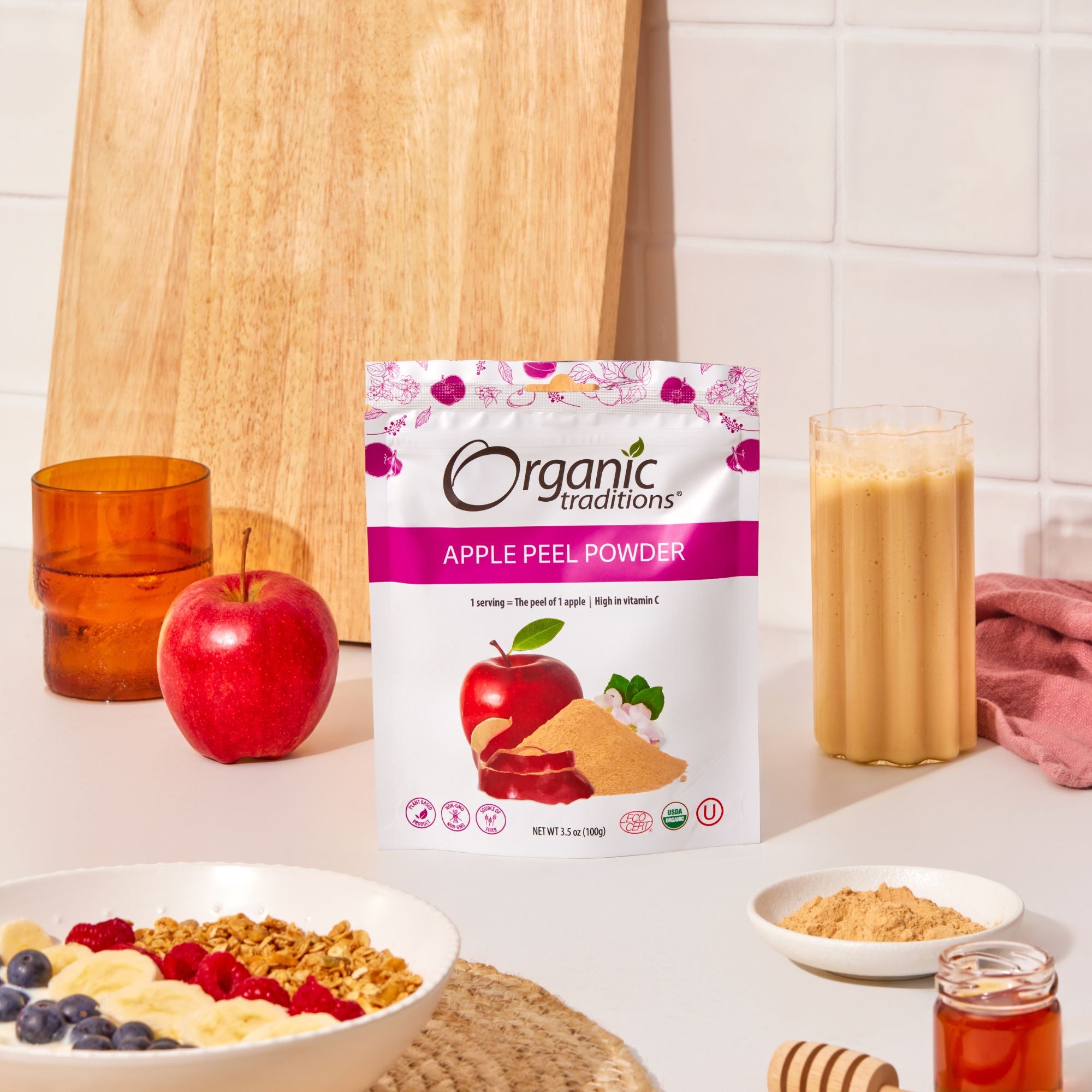 Organic Apple Peel Powder - 100% Natural, Vegan & Gluten-Free - Perfect for Smoothies, Baking & Healthy Snacks