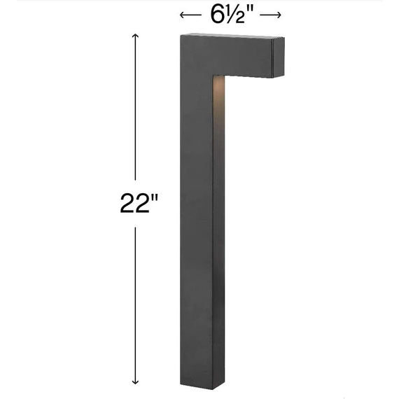 Hinkley 1518SK LED Atlantis Path Light - Satin Black Outdoor Landscape Lighting for Garden, Walkway, and Driveway