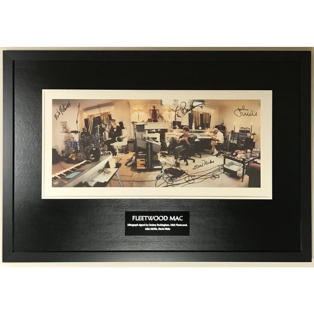 Rare Fleetwood Mac Signed Lithograph - Authenticated by BAS LOA (Buckingham, Fleetwood, McVie, Nicks) - Perfect for Music Memorabilia Collectors & Rock Decor