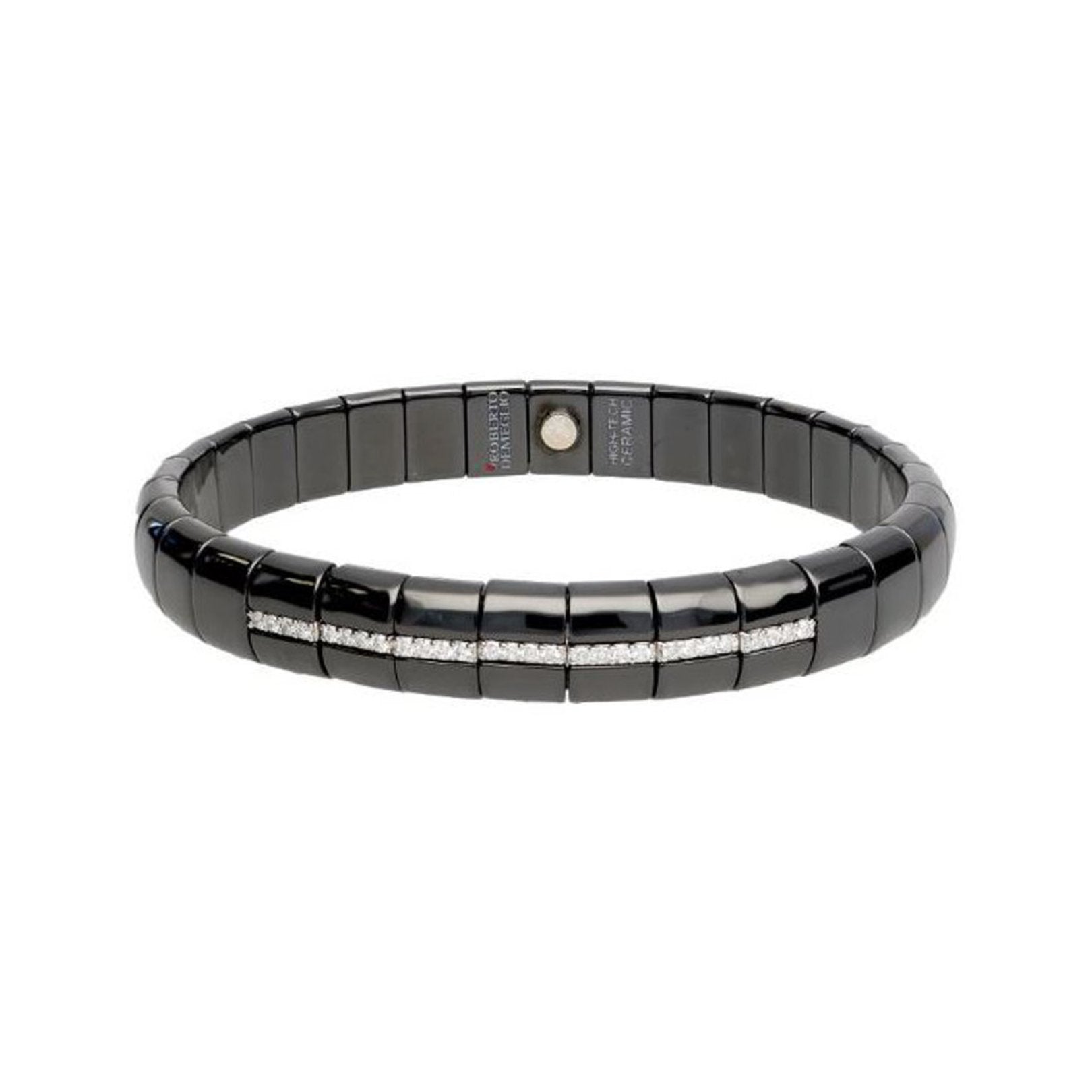 0.25ctw Diamond Ceramic Stretch Bracelet for Women - Elegant Adjustable Tennis Bracelet for Everyday Wear & Special Occasions