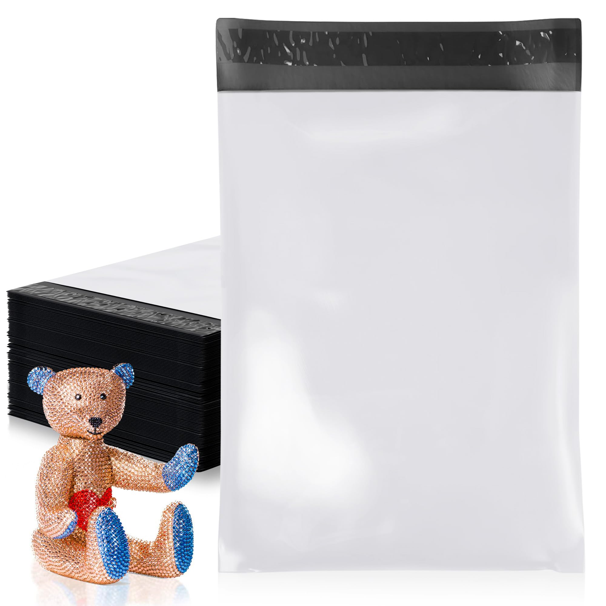 White Poly Mailers 14.5 x 19 Inches - 1500 Pack Self-Sealing Waterproof Shipping Bags for Clothes & Apparel | Durable Stretchable Poly Envelopes for Ecommerce, Retail & Online Business Shipping