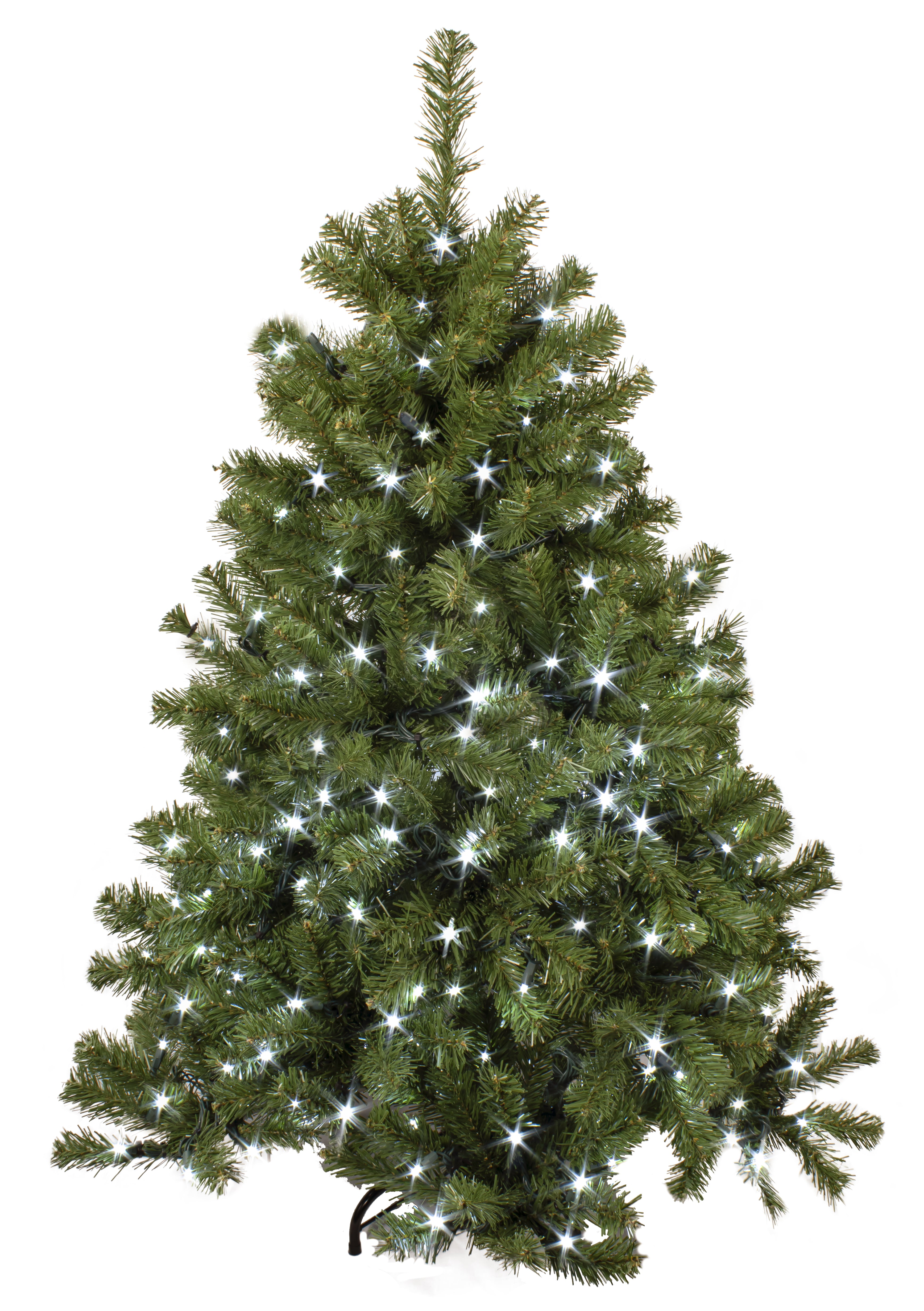 4' Sequoia Evergreen Pine Artificial Christmas Tree with 200 Pure White LED Lights - Perfect for Home, Office & Holiday Decorations