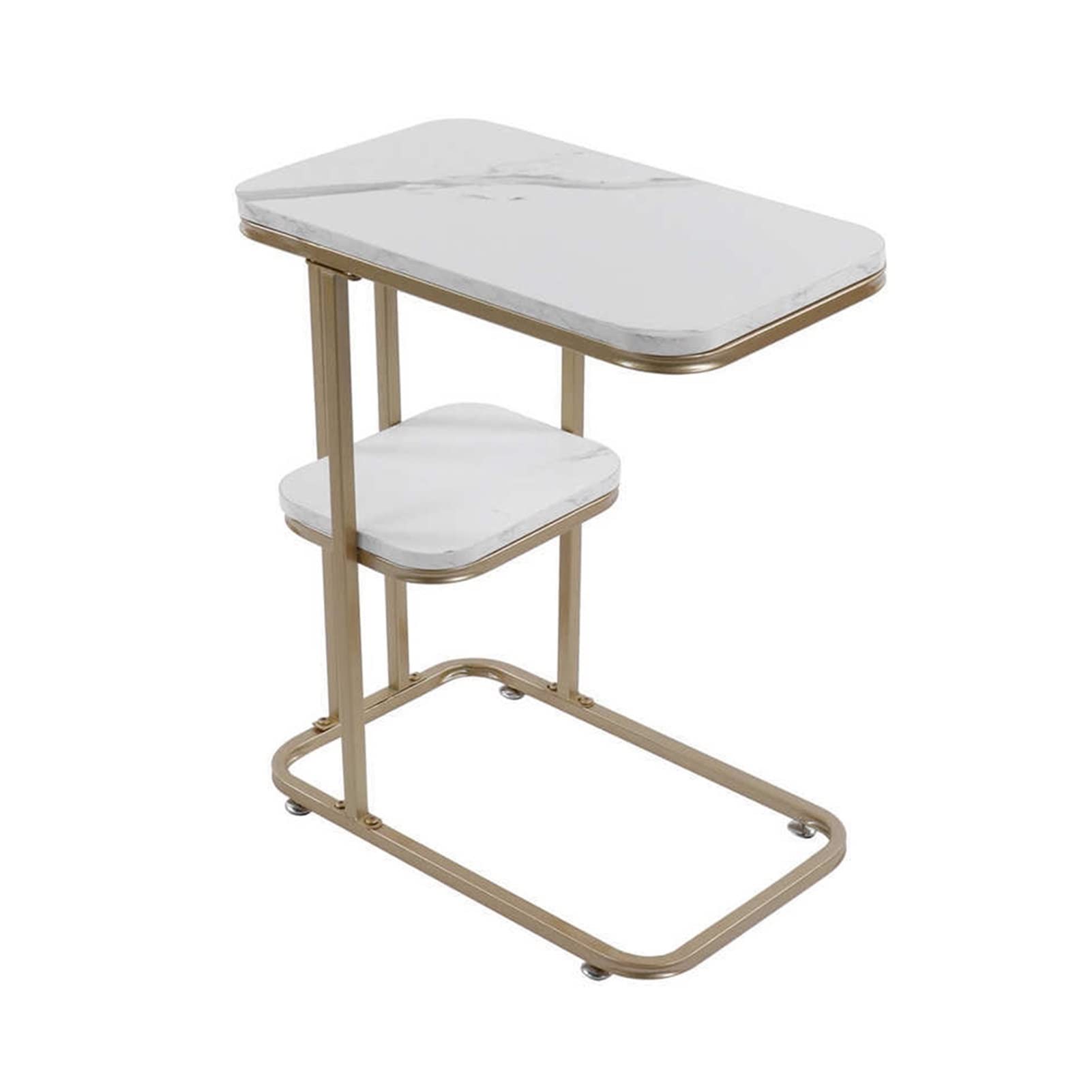 Iron C-Shaped Side Table - End Table for Sofa, Coffee & Tea | Modern Home Furniture Decor for Living Room, Bedroom & Office