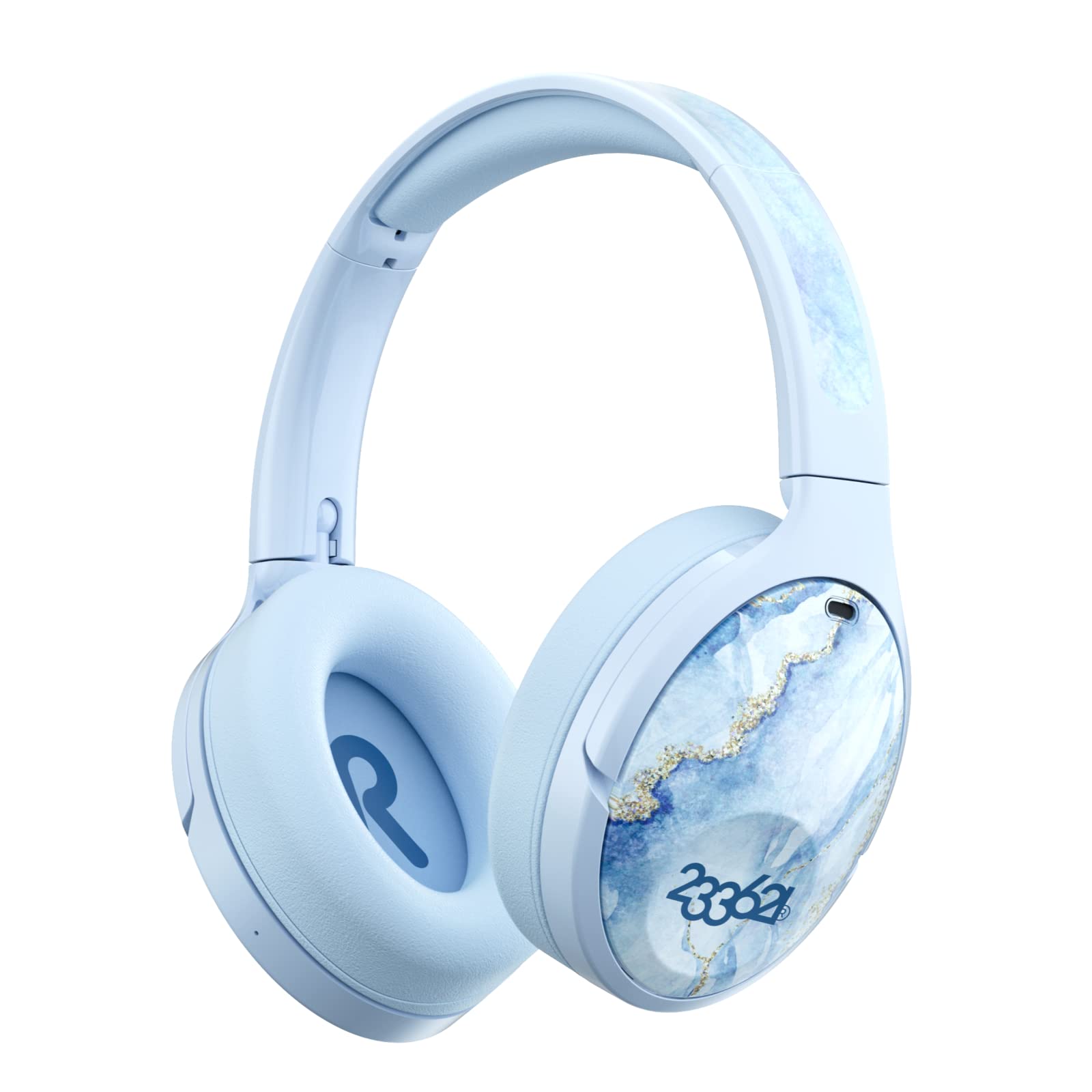 233621 Hush-X Hybrid Active Noise Cancelling Bluetooth Headphones - 100 Hour Playback, Upgraded Design, Ice River Color | Perfect for Travel, Work & Study