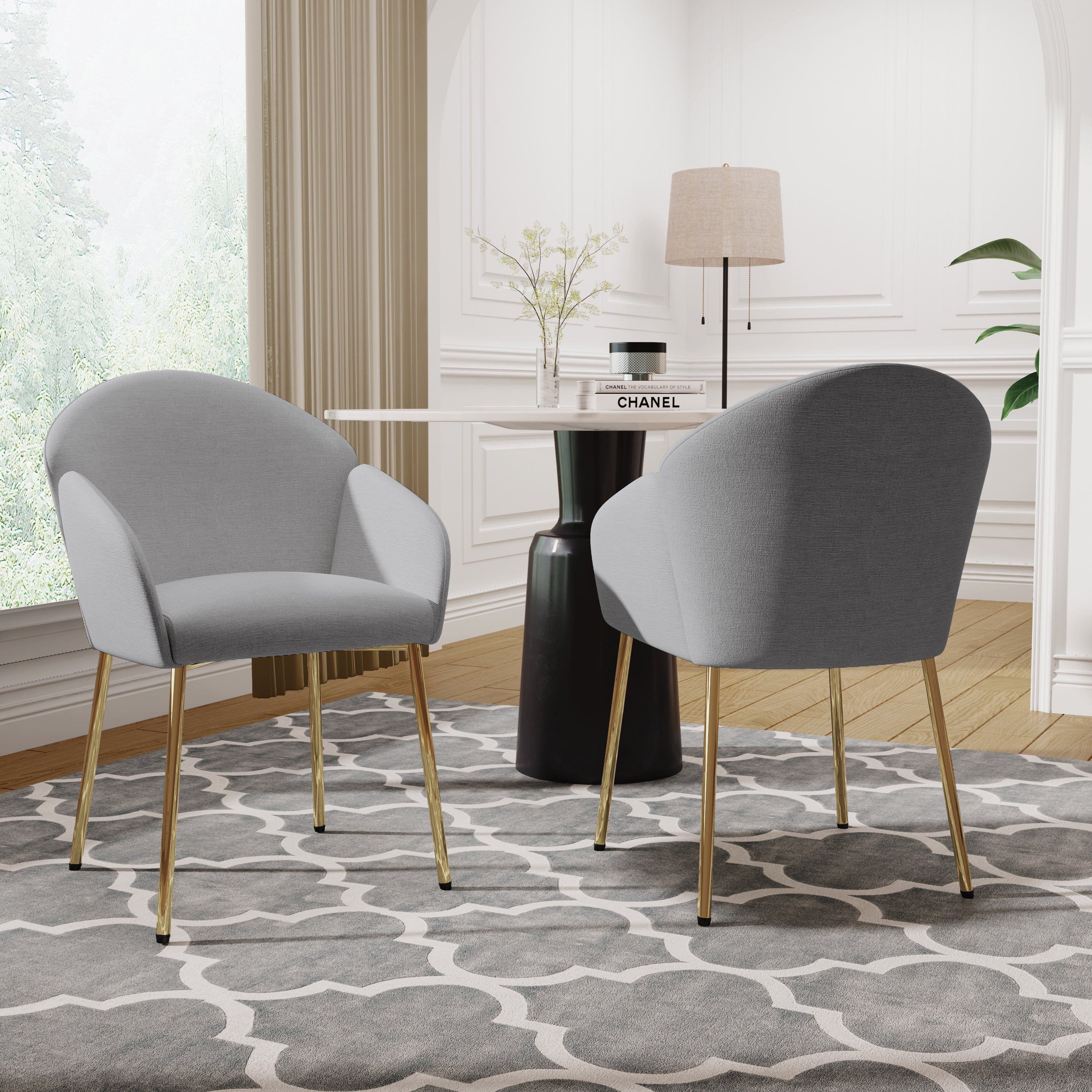 Modern Dining Chairs Set of 2 - Sturdy Wooden Kitchen Chairs with Padded Seats - Comfortable Home Dining Room Furniture for Kitchen, Breakfast Nook, and Small Spaces