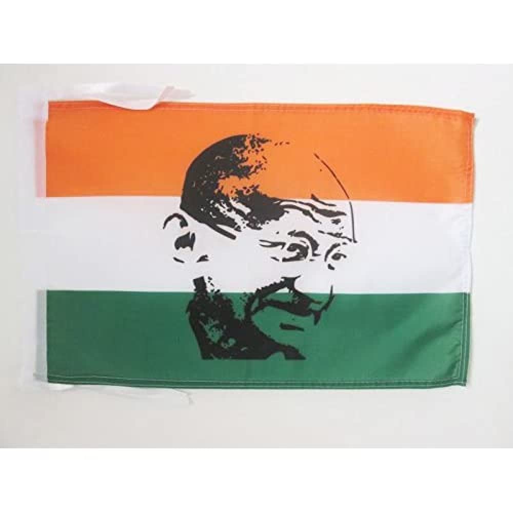 India Gandhi Flag 18x12 in - Small Indian Flag 30x45cm - AZ FLAG for Home & Events