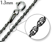 Black Rhodium Plated Sterling Silver Rope Chain Necklace 1.3mm - Durable & Elegant Jewelry for Men and Women, Perfect for Everyday Wear, Gifts & Special Occasions
