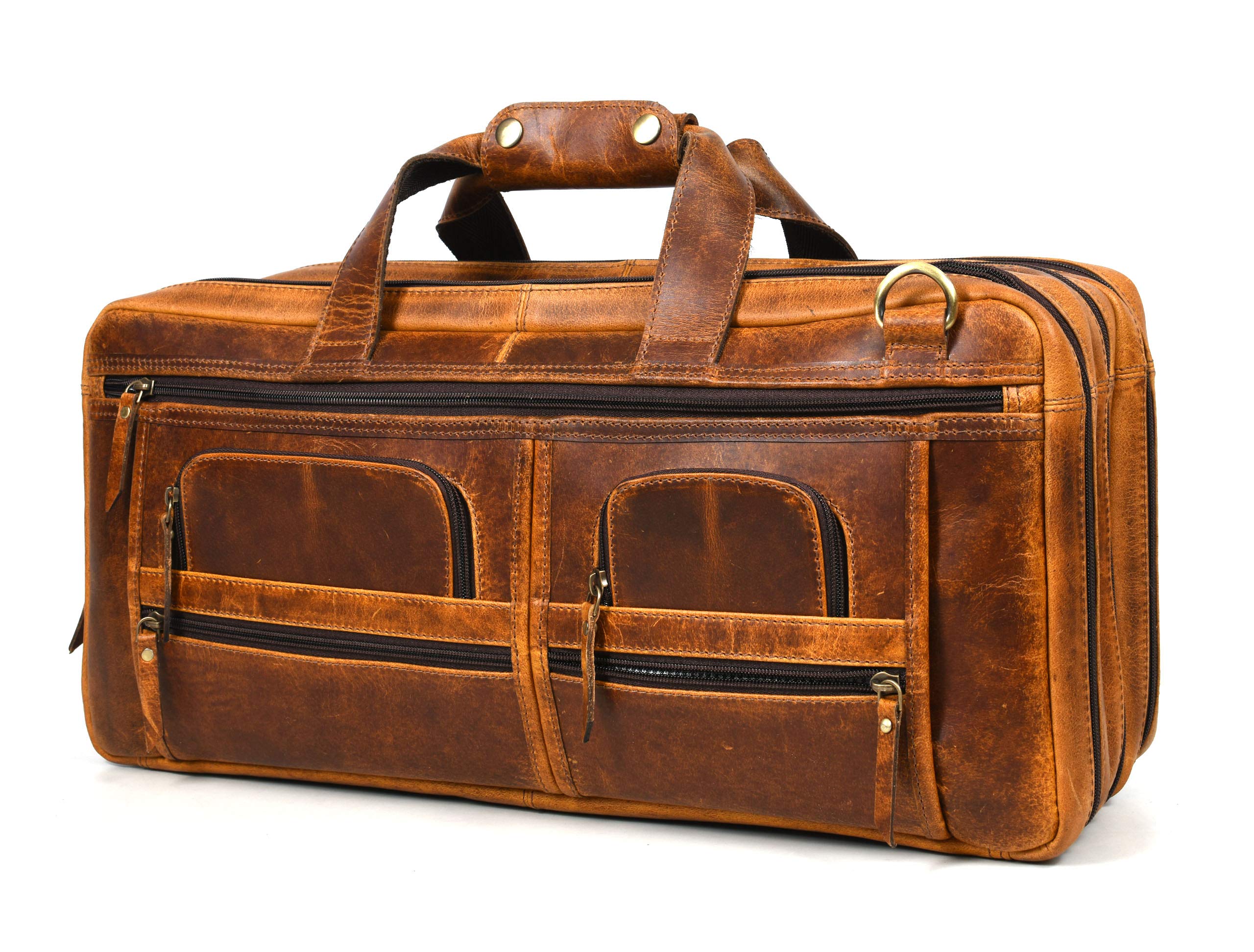 Premium Genuine Leather Chef Knife Bag - Light Brown Stress-Resistant Professional Knife Roll for Culinary Students & Chefs - Perfect for Cooking Classes, Restaurant Work & Travel