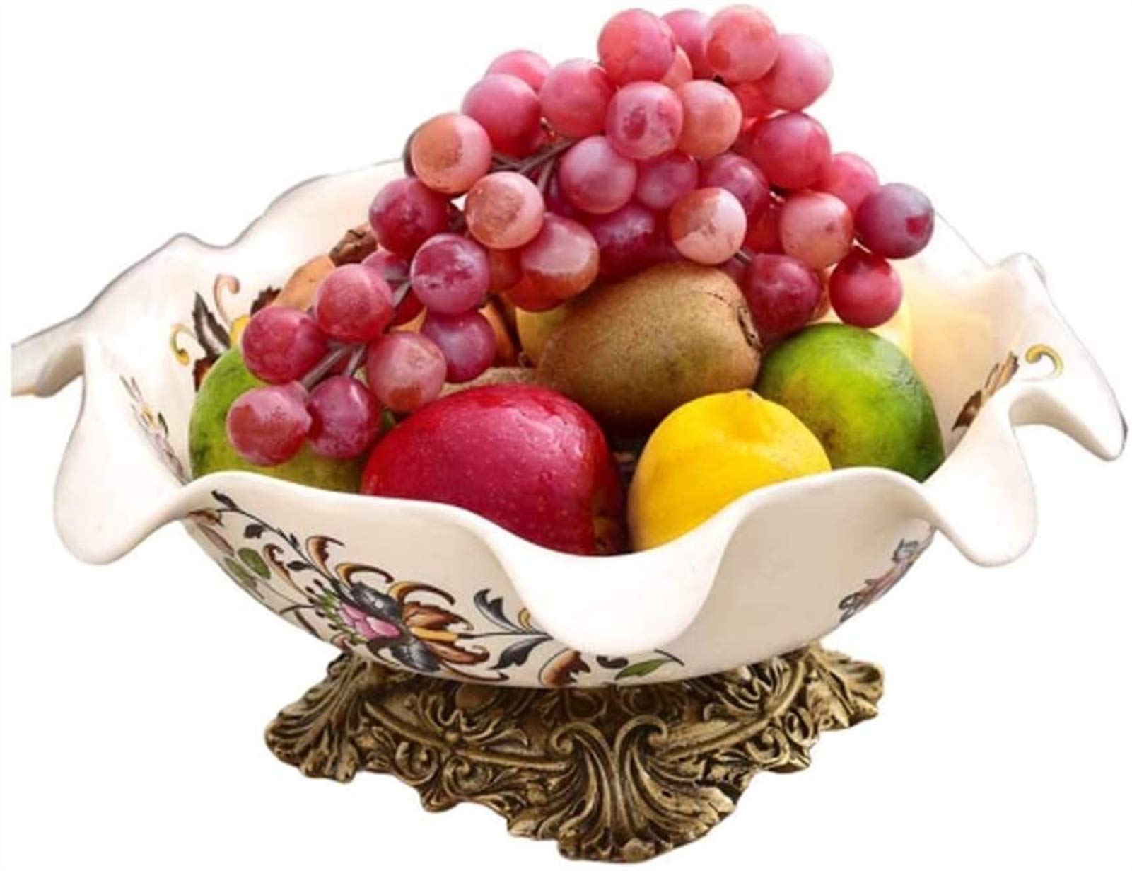 European-Style Ceramic Fruit Bowl - Modern Retro Fruit Dish for Coffee Table, Living Room & Kitchen - Elegant Dried Fruit Basket & Snack Serving Plate - Perfect for Home Decor, Entertaining & Daily Use