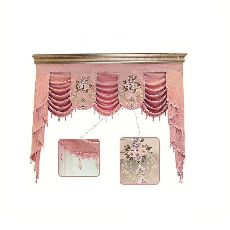 Annapolis Luxury Valance - Pink Floral Window Curtain for Bedroom & Living Room Decor