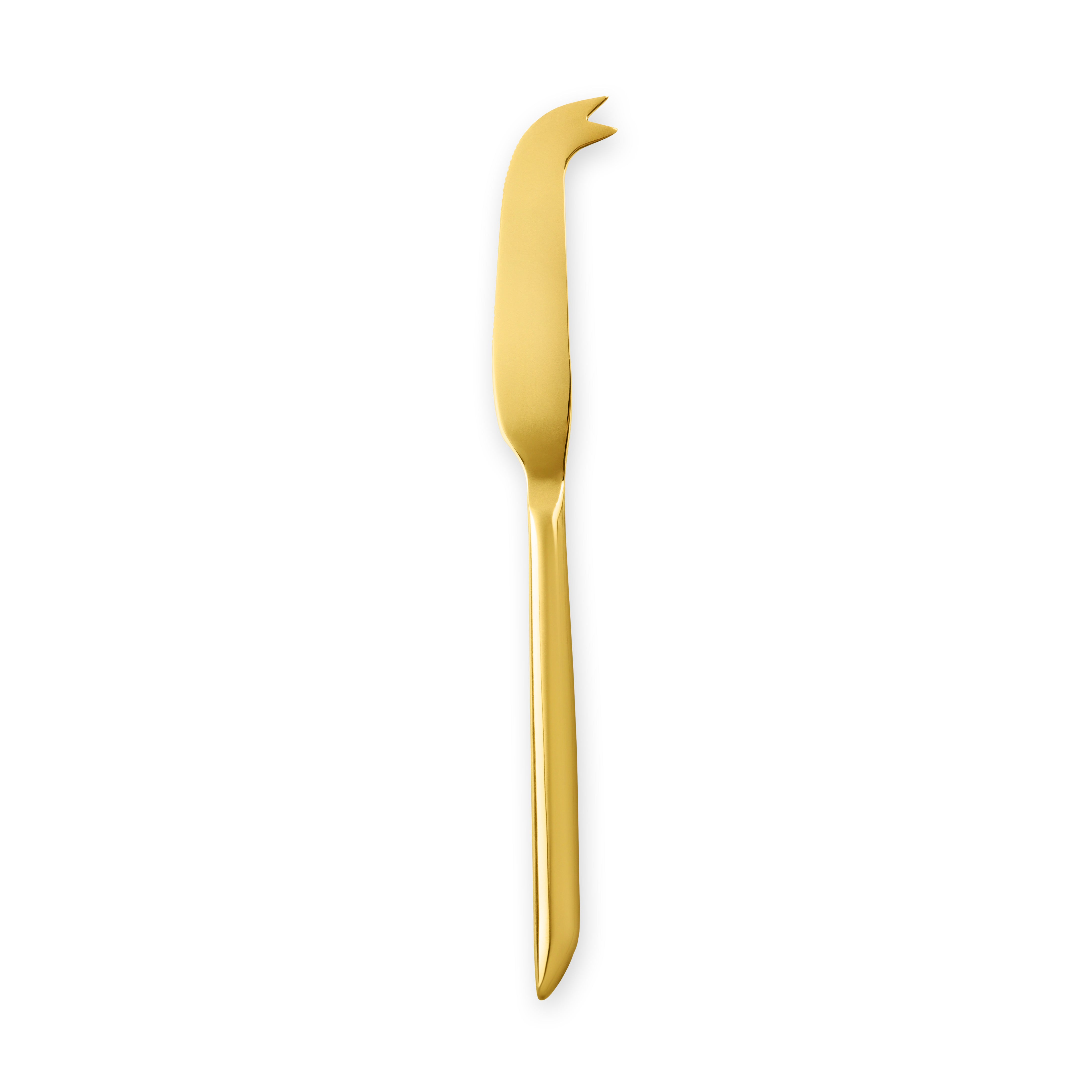 Premium Gold Cheese Knives Set of 3 - Stainless Steel Cheese Slicers for Entertaining, Charcuterie Boards & Wine Pairings