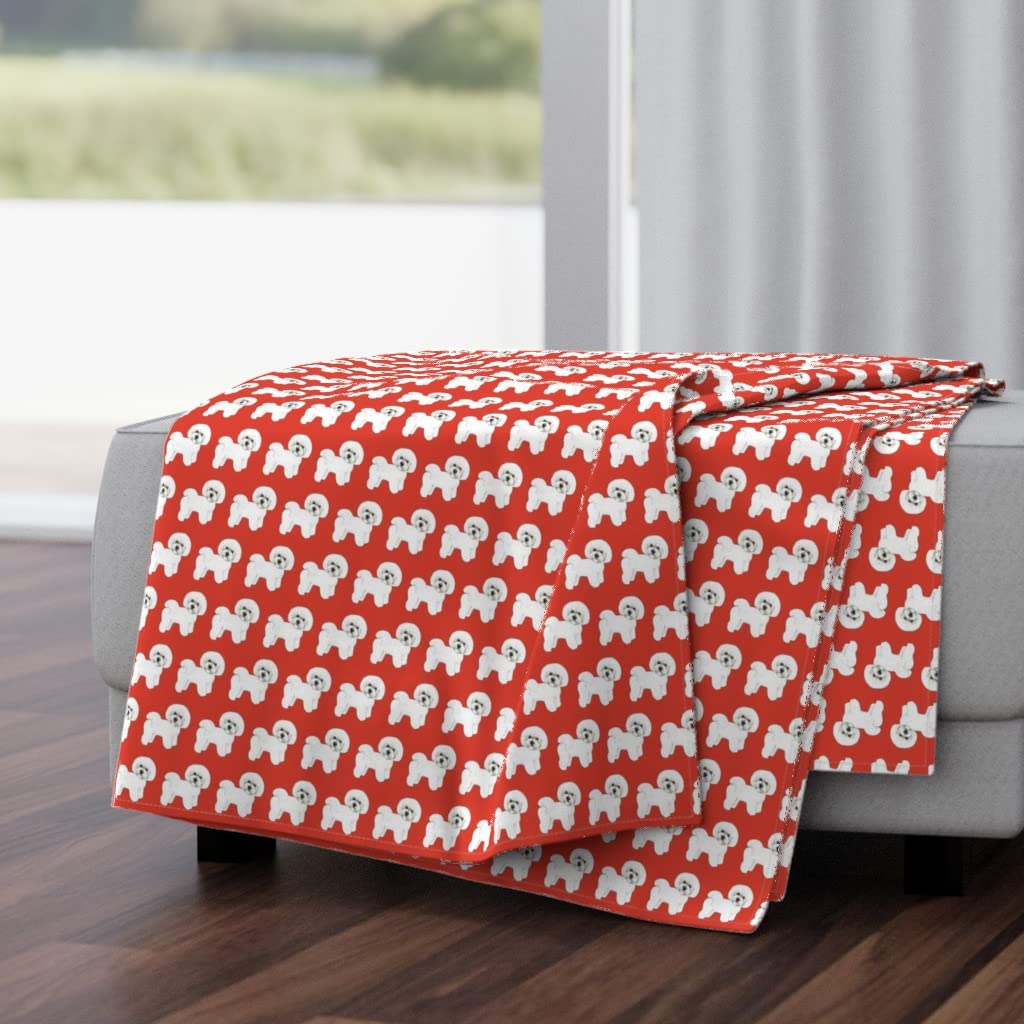 Soft Plush Minky Throw Blanket 50x70 Inches - Red Fiesta Christmas Dog Lover Design for Cozy Home Decor, Couch & Bed Use