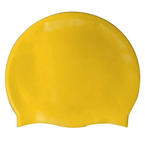 Waterproof Silicone Swimming Cap for Women & Men - Long Hair Design, 15g Lightweight, Yellow - Perfect for Pool, Beach, Triathlon & Water Aerobics