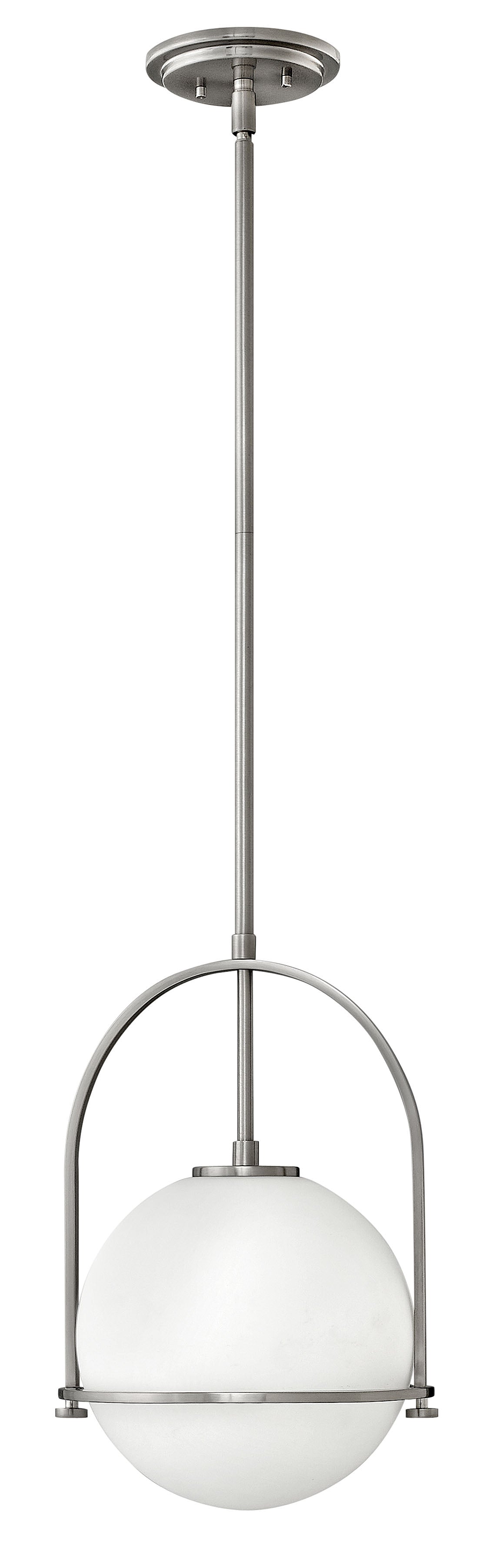12W Somerset 1 Light Brushed Nickel Pendant Light - Modern Hanging Fixture for Kitchen Island, Dining Room & Entryway Lighting