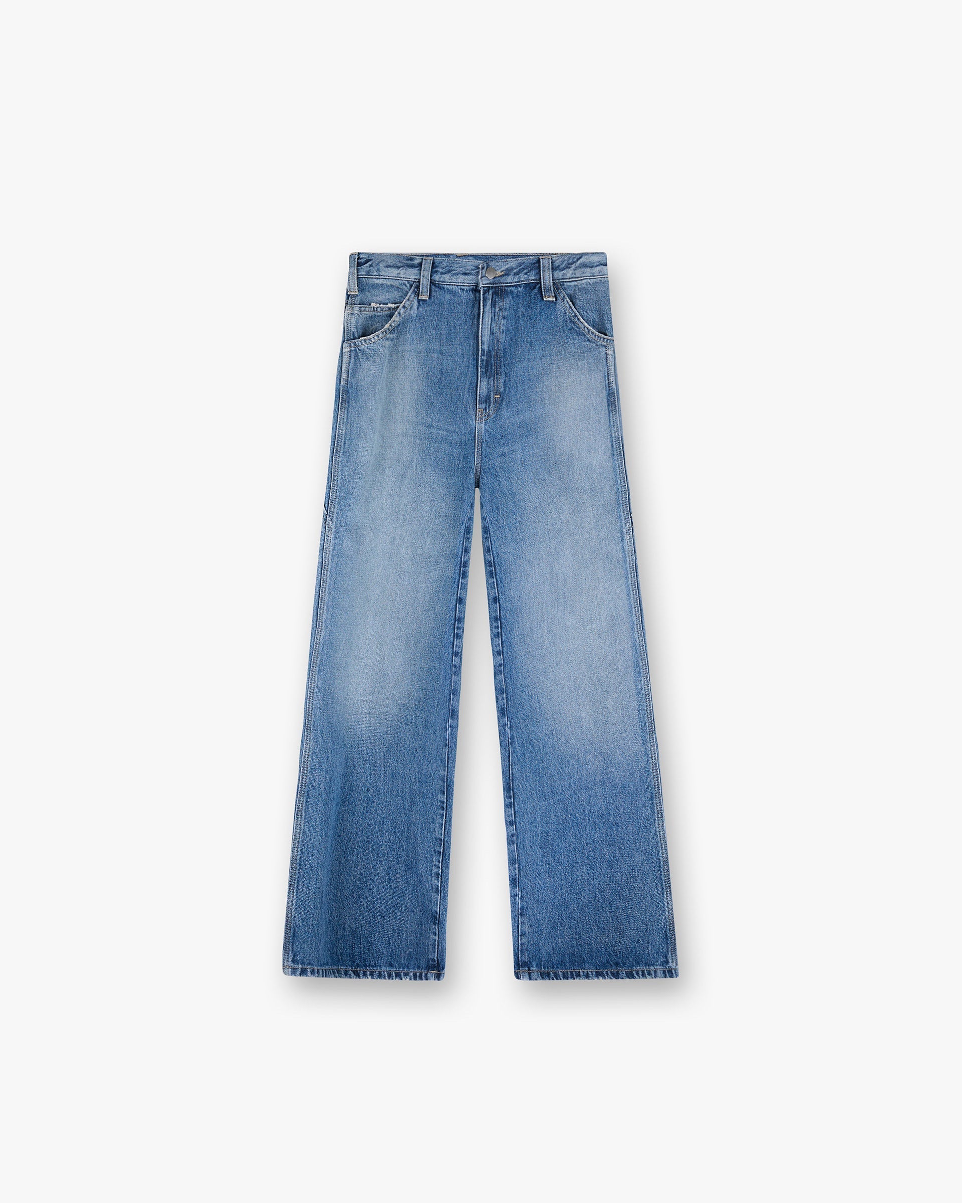 Stylish Washed Blue Skater Jeans for Women - Trendy High Waist Denim Pants for Casual Wear & Street Fashion