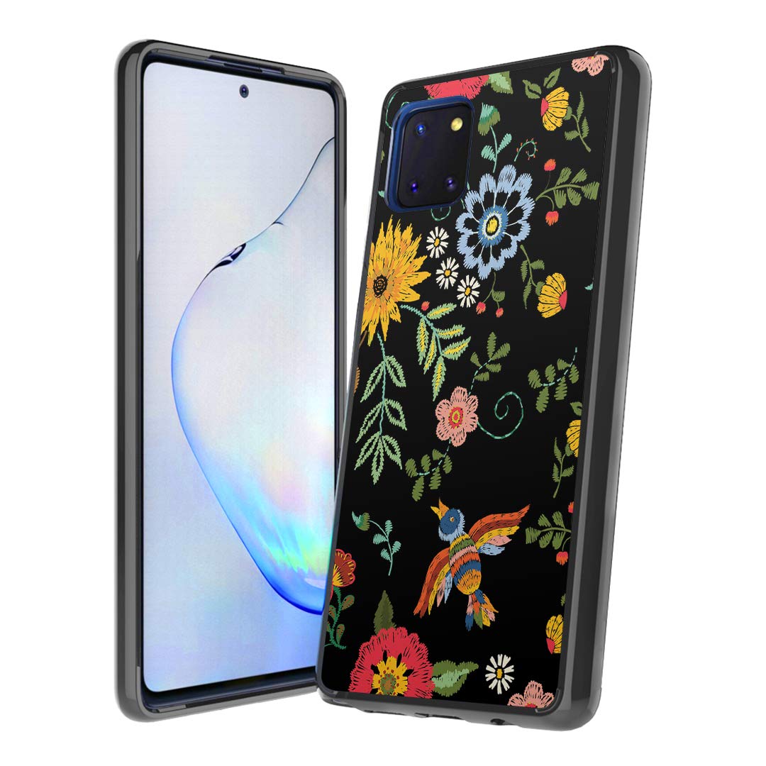Cute Slim Shockproof Case for Galaxy Note 10 Lite - Embroidery Flower Design | Perfect for Women & Girls