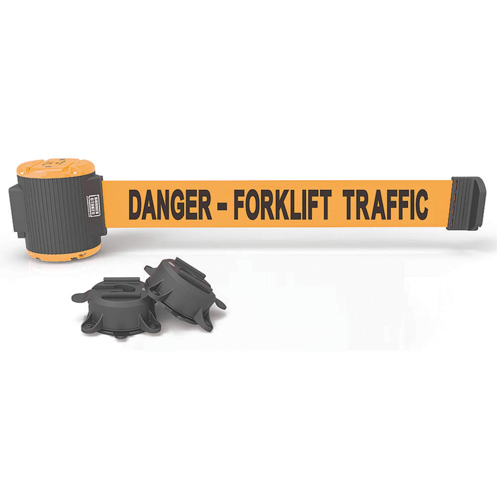 Magnetic Belt Barrier for Forklift Traffic Control - Heavy Duty Safety Gate for Warehouses & Industrial Areas