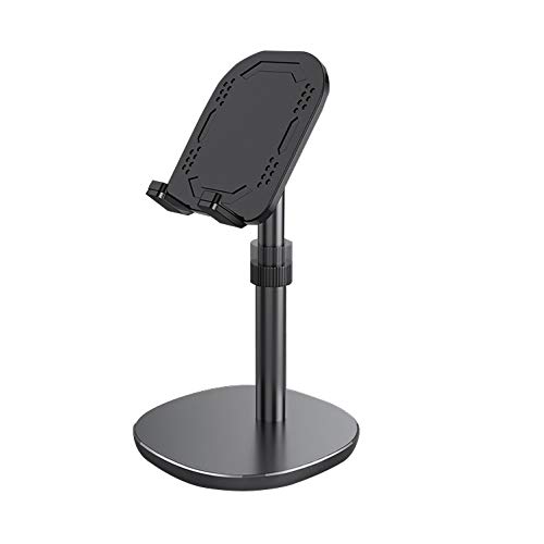 Adjustable Foldable Metal Desktop Tablet & Phone Holder Stand - Black | Perfect for Office, Home, and Travel Use