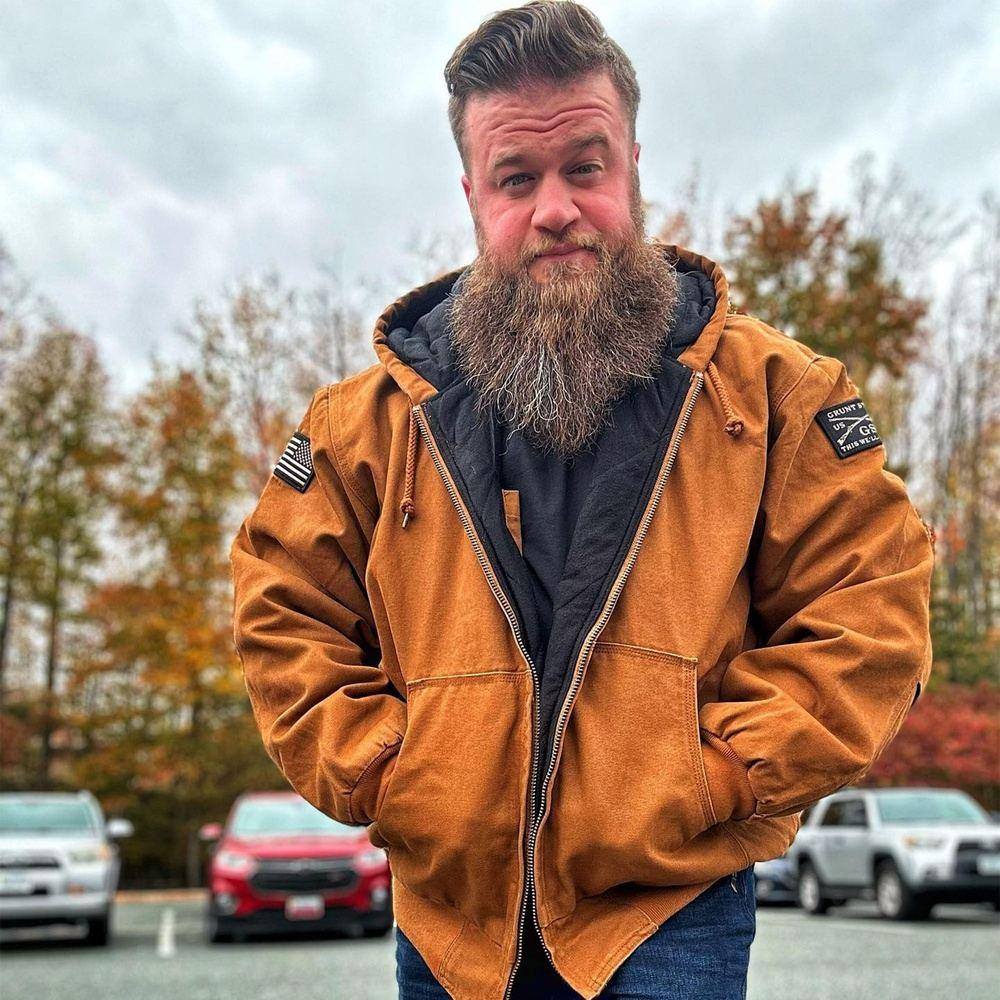 Men's Waterproof Hooded Field Jacket - Saddle Brown Outdoor Hunting & Hiking Windbreaker Coat for Camping & Fall Weather